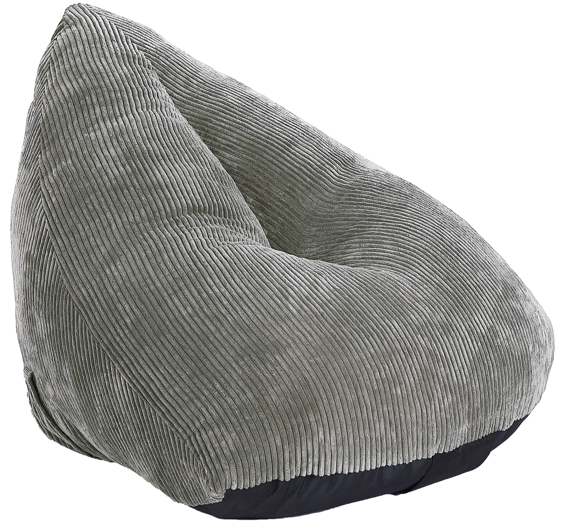 Oval sækkestol fløjl beige