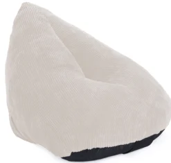 Oval sækkestol fløjl creme