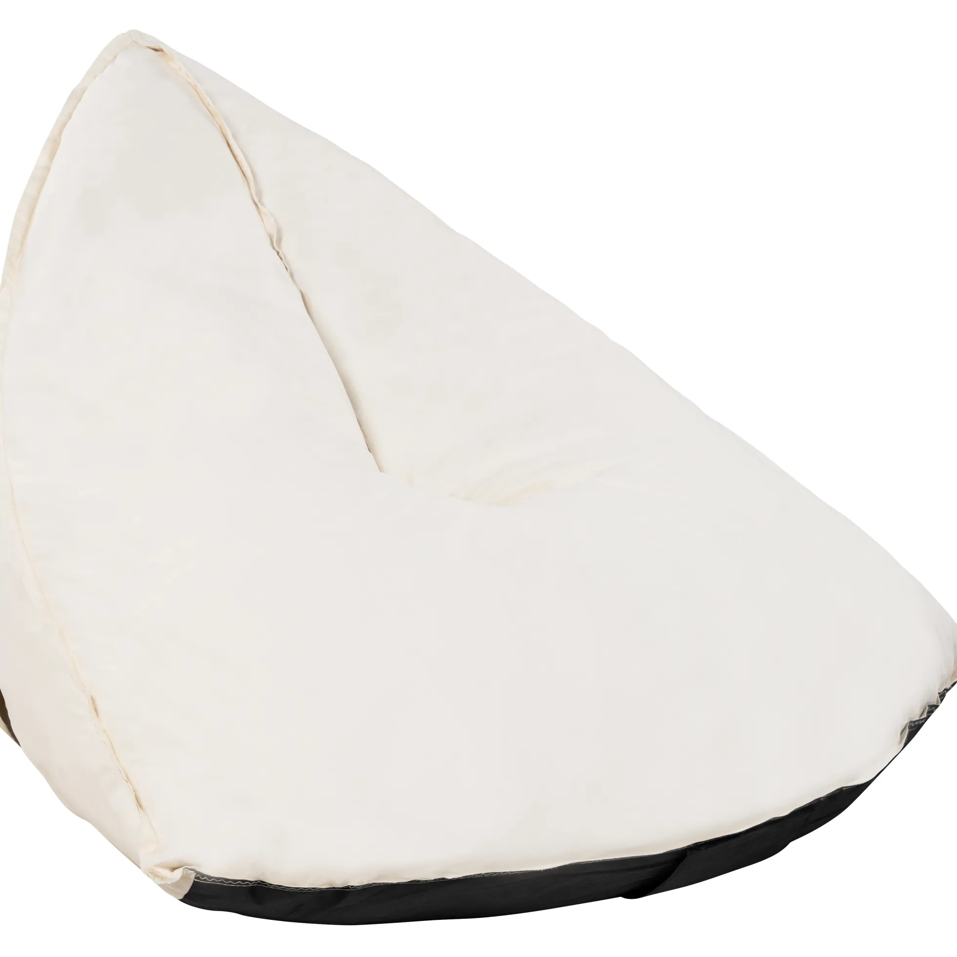 Oval sækkestol stof creme