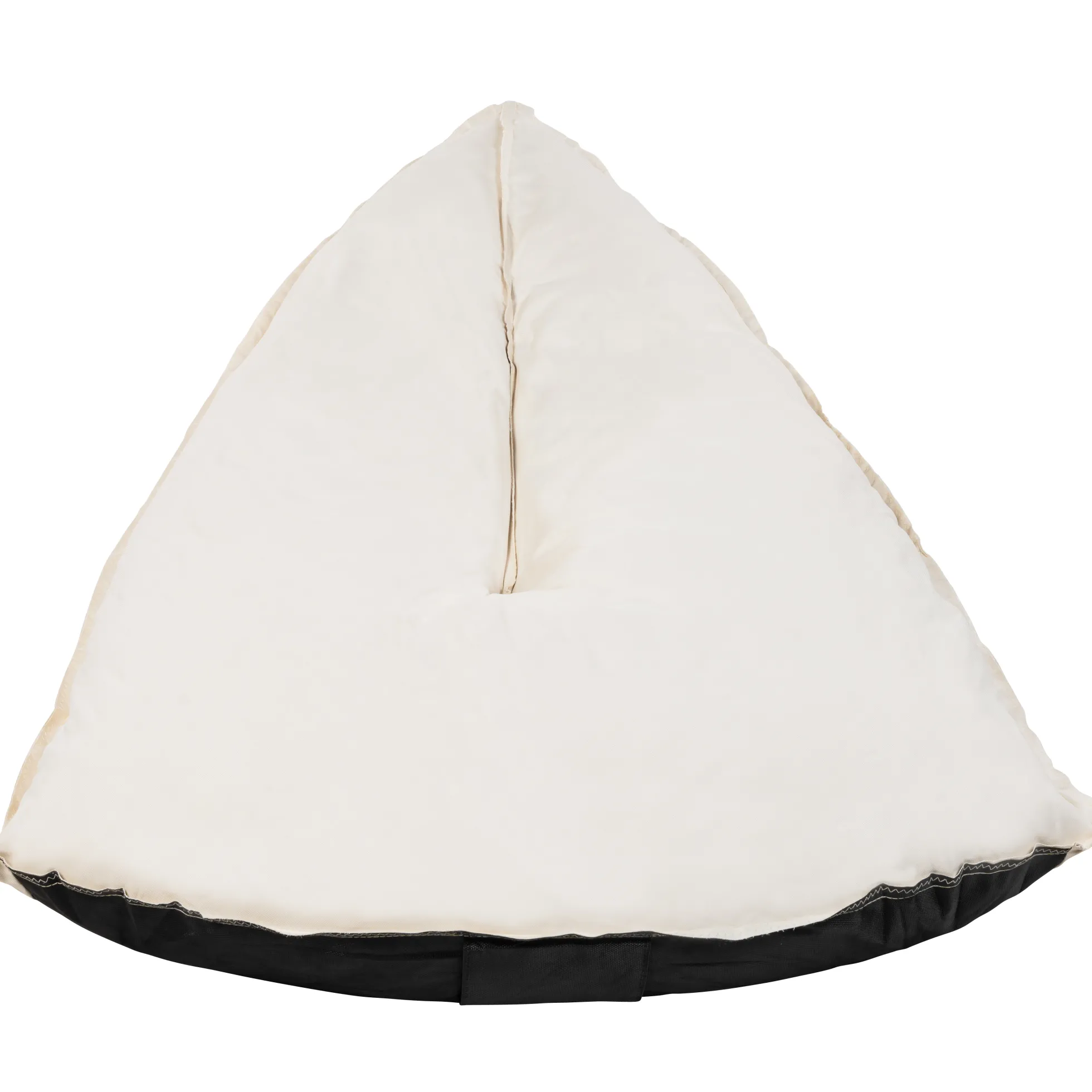 Oval sækkestol stof creme