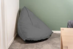 Oval sækkestol stof grå