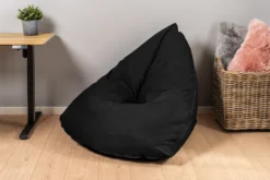 Oval sækkestol stof sort