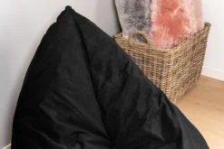 Oval sækkestol stof sort