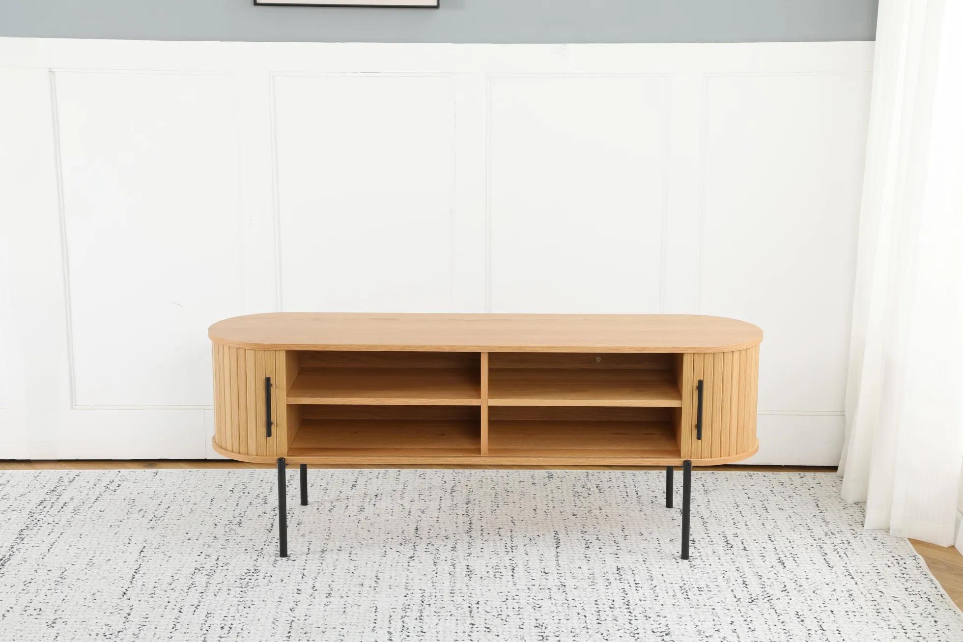 Palma jalousiskab 138x40x53,5cm eg natur/sort