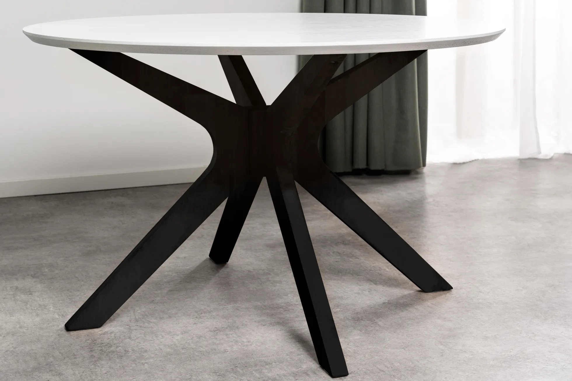 Palmi 120x120x75cm eg hvid/sort