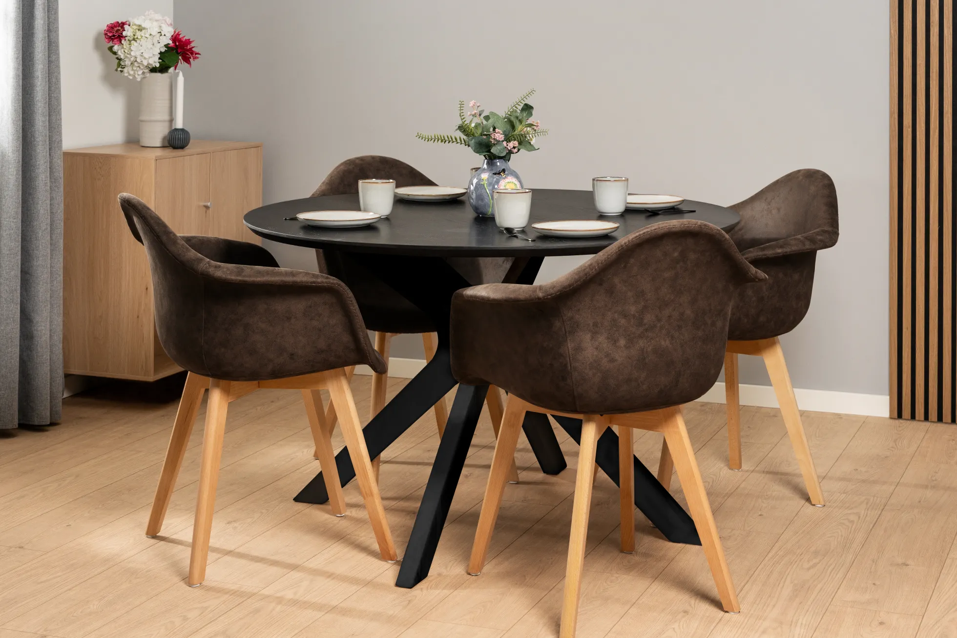 Palmi 120x120x75cm eg sort/sort