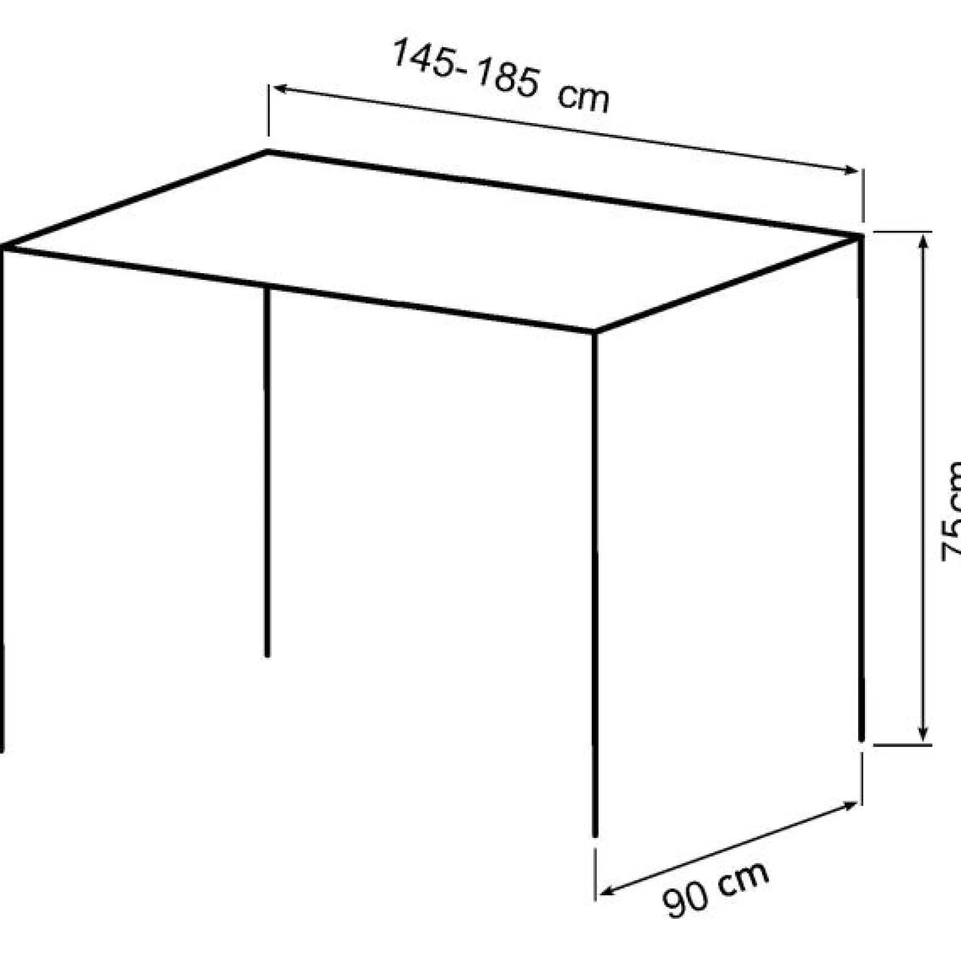 Pisa 185x90x75cm eg mørkebrun/sort