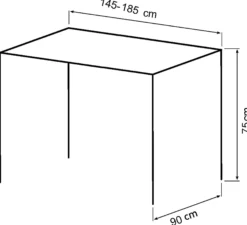 Pisa 185x90x75cm eg natur/sort