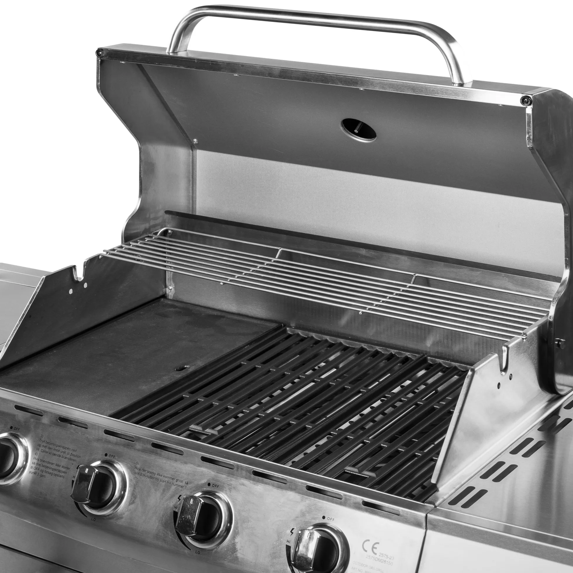 Premium gasgrill med 4 brændere og sideblus