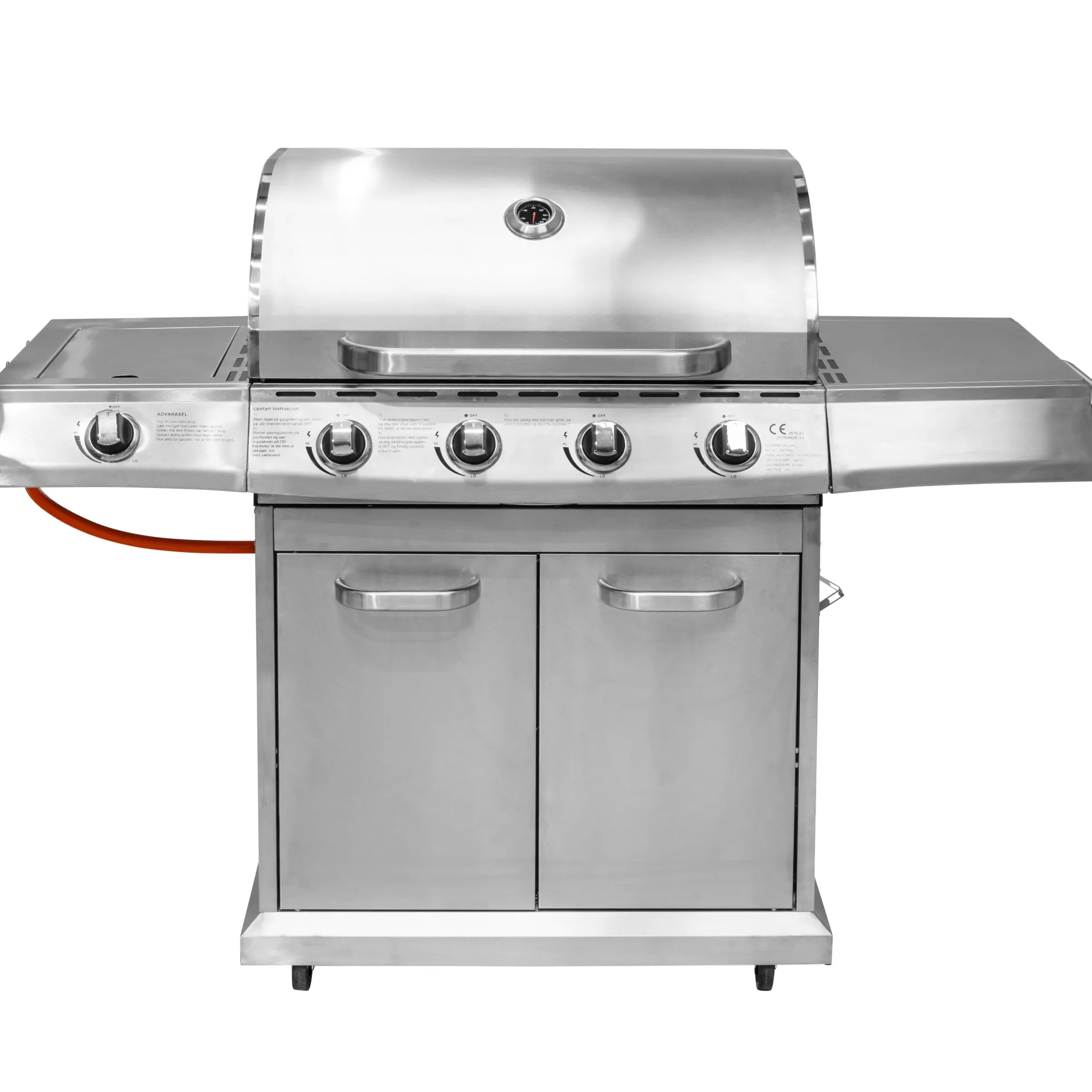 Premium gasgrill med 4 brændere og sideblus