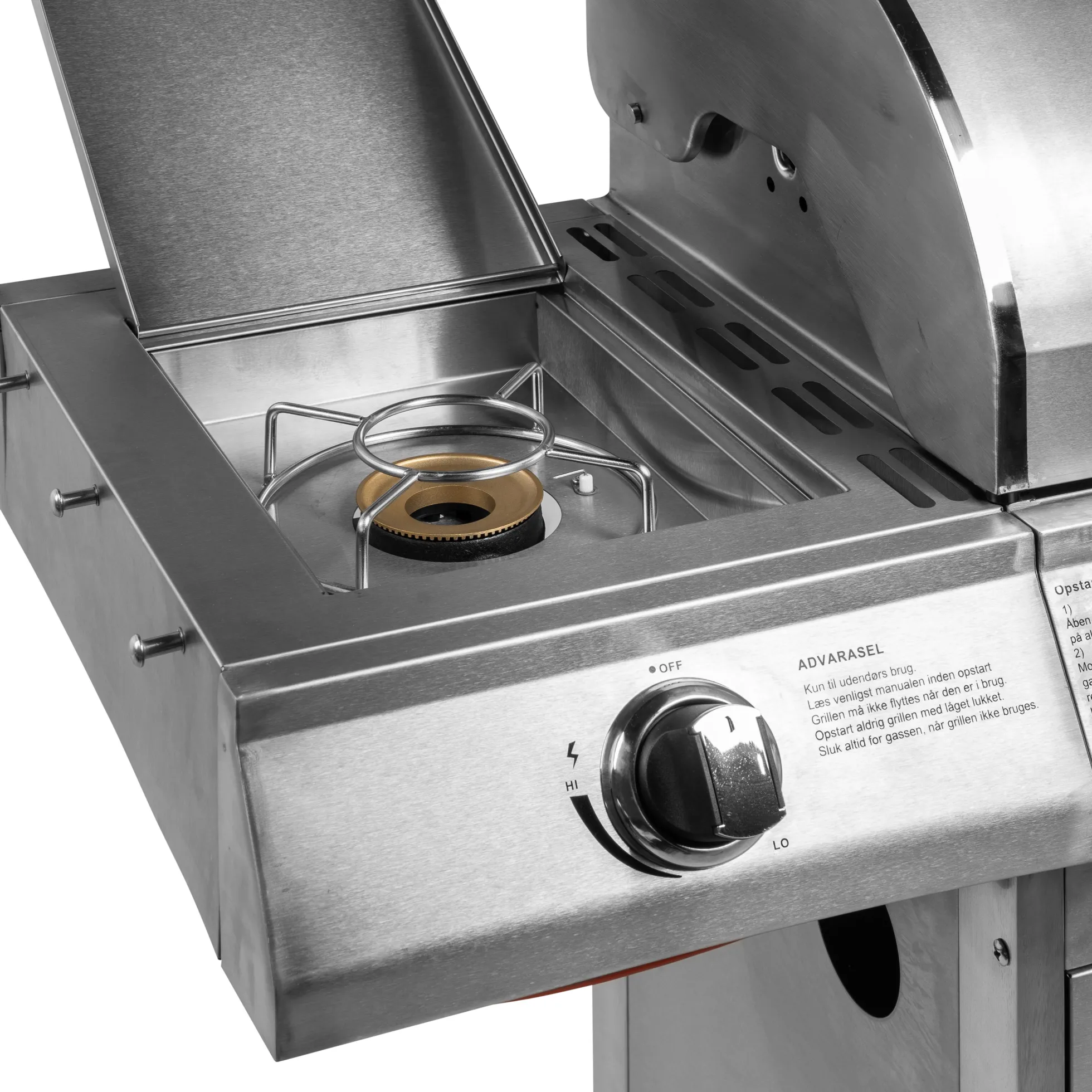 Premium gasgrill med 4 brændere og sideblus