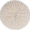 Pude rund imiteret pels beige
