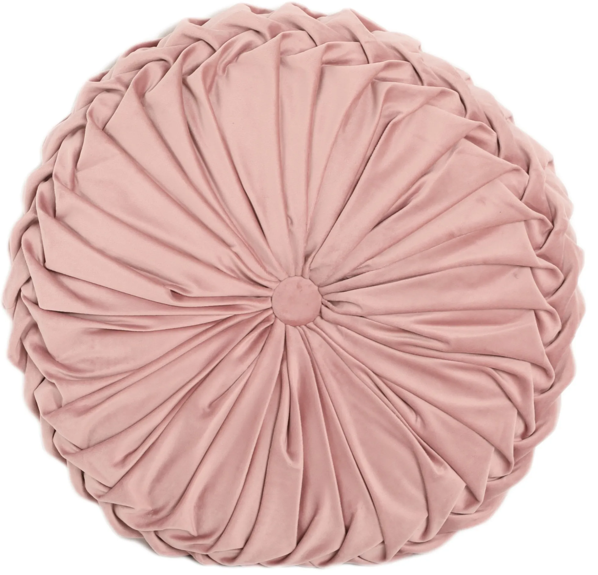 Pude rund velour rosa