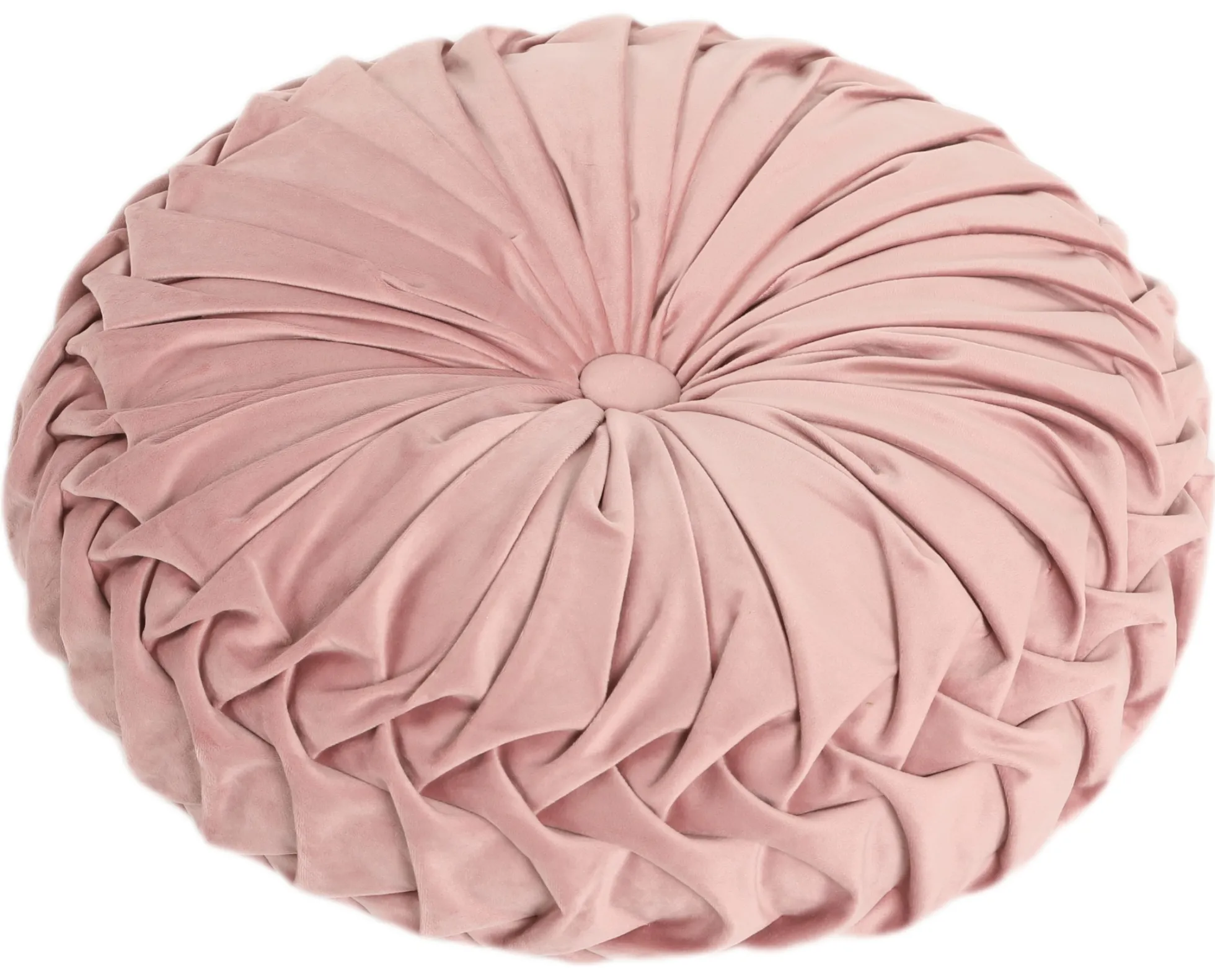 Pude rund velour rosa