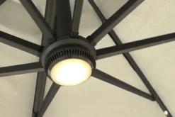 Roma parasol 360-rotation LED beige 3m
