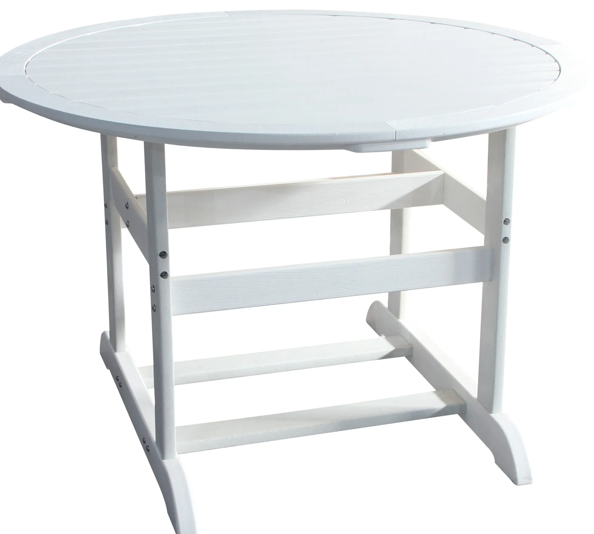 Rundt havebord komposit hvid