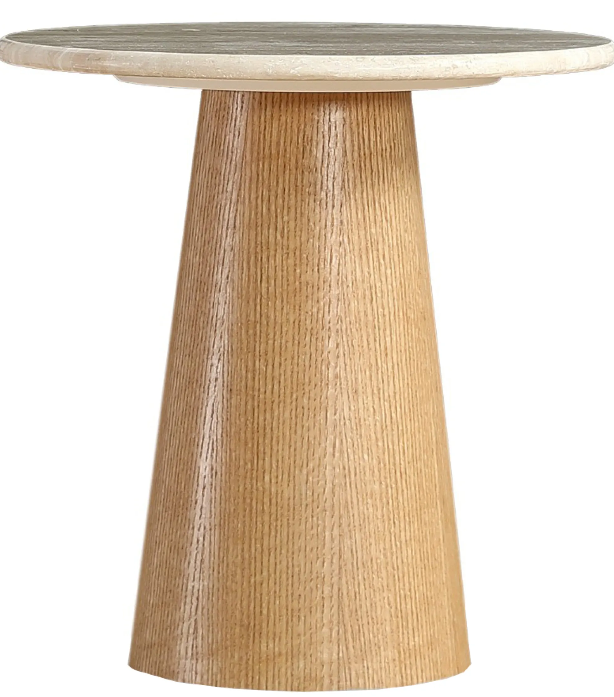 Saline sidebord marmor/træ natur ø40cm