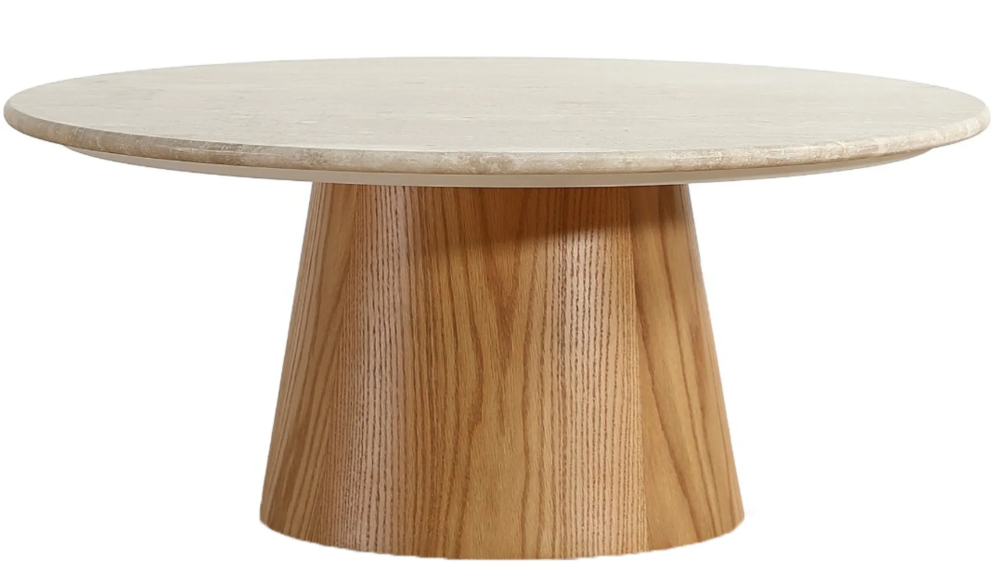 Saline sofabord marmor/træ natur ø80cm