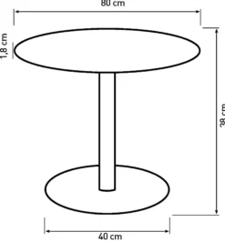 Saline sofabord marmor/træ natur ø80cm