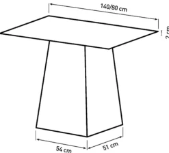 Sanremo 80/140x140x75cm eg/smoked