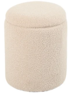 Sarda med opbevaring teddystof beige
