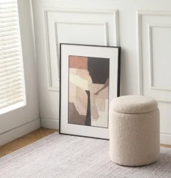 Sarda med opbevaring teddystof beige