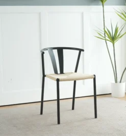 Selma med fletsæde sort/natur