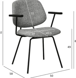 Sofia med armlæn grå