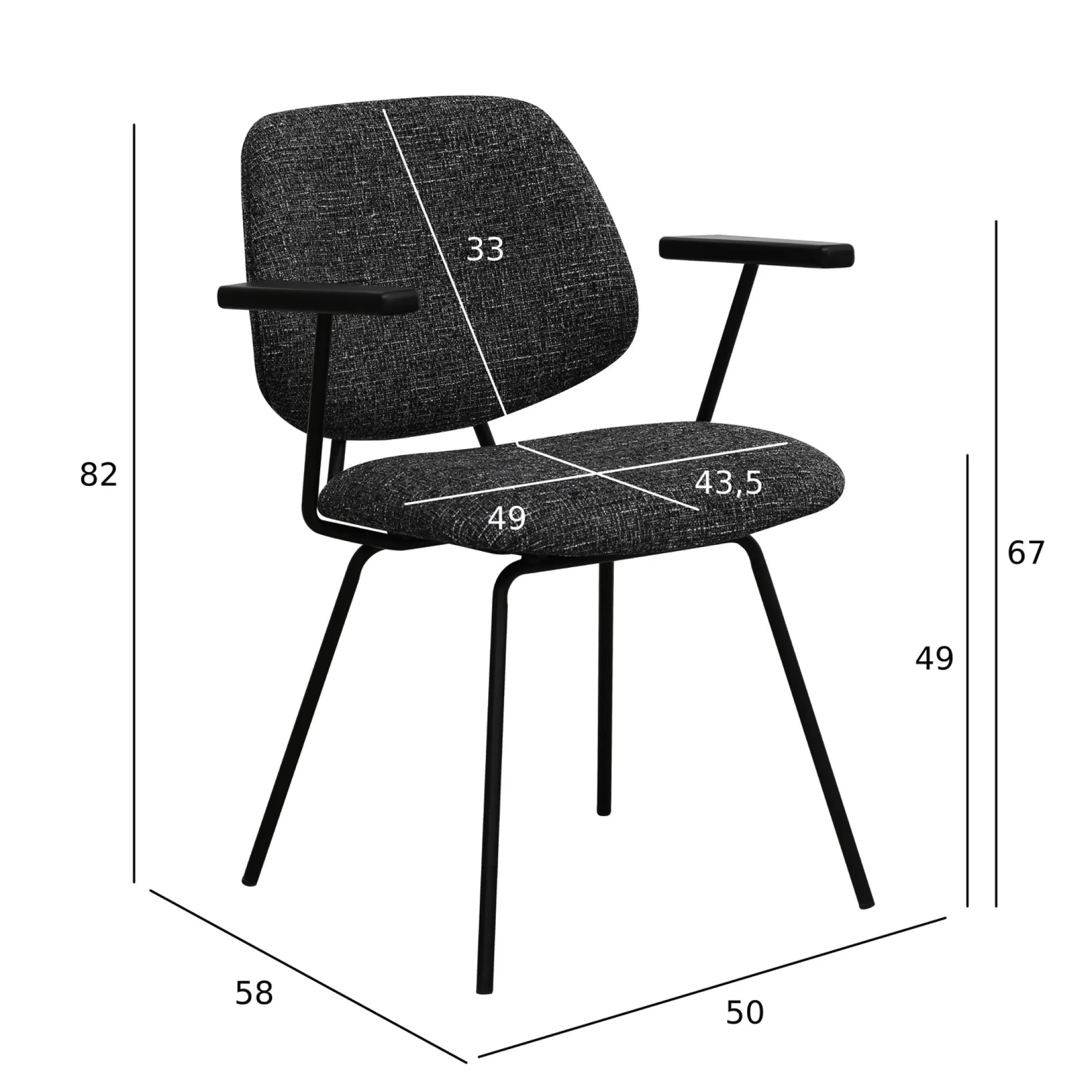 Sofia med armlæn sort