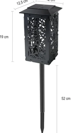 Solcelle fakkel firkant med gitter