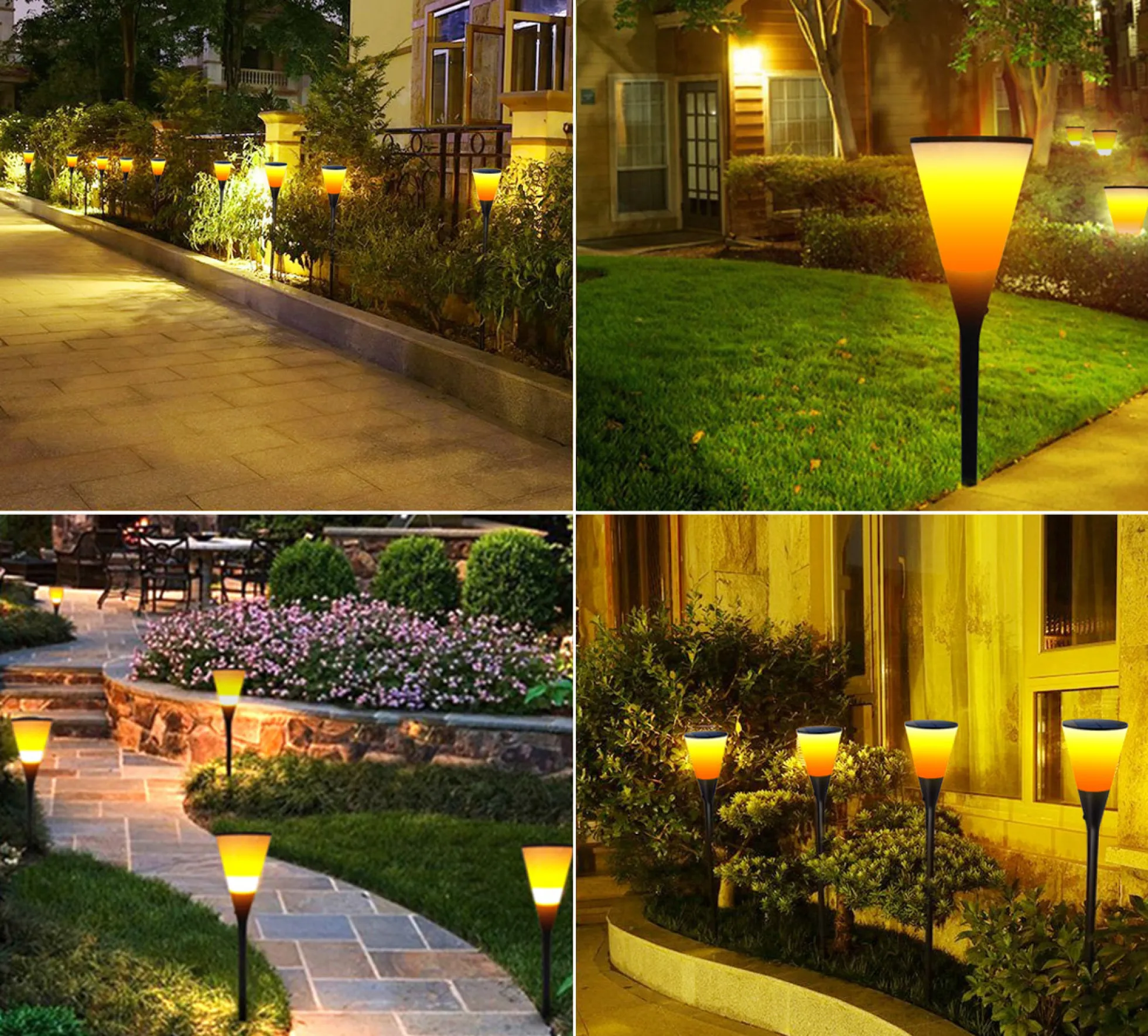 Solcellelampe flamme LED lys