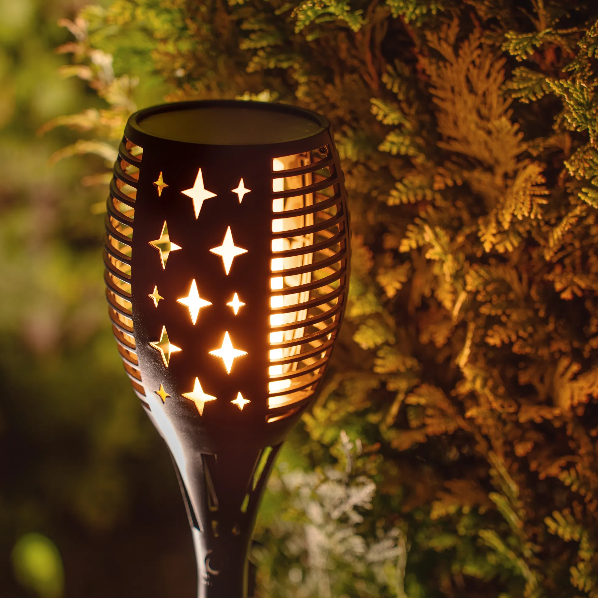 Solcellelampe flamme 96 LED lys