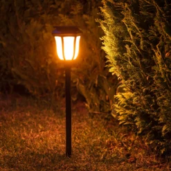 Solcellelampe LED lys med flammeeffekt
