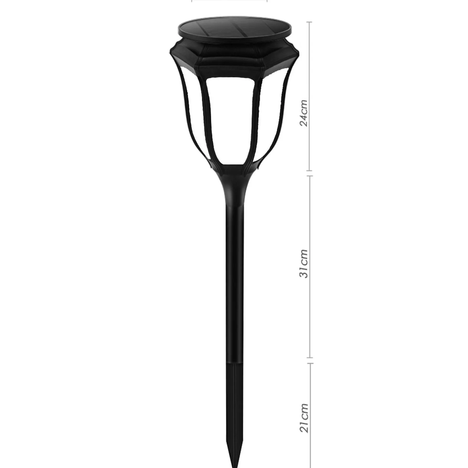 Solcellelampe LED lys med flammeeffekt