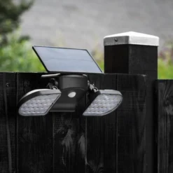 Solcellelampe med 2 spots
