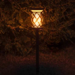 Solcelle LED lampe med flamme