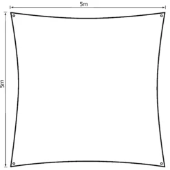 Solsejl antracitgrå LUX 5x5m