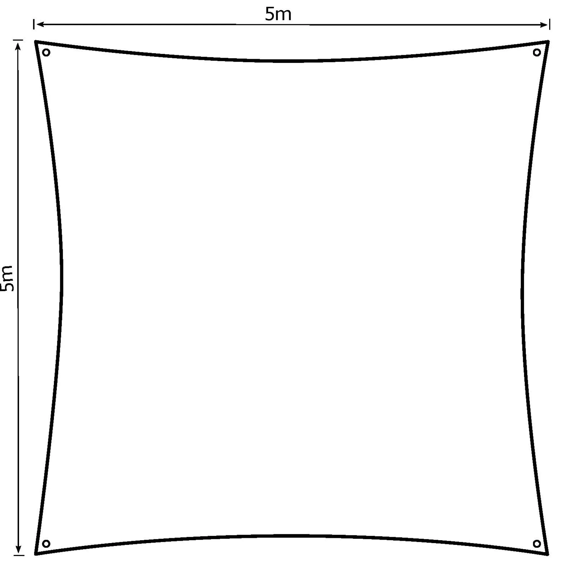 Solsejl antracitgrå LUX 5x5m