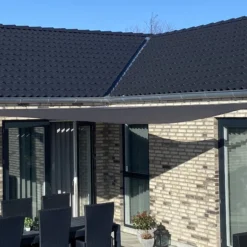 Solsejl antracitgrå LUX 3,6x3,6x5,1m