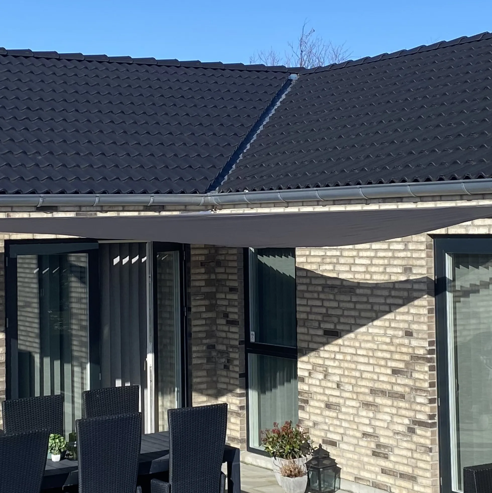 Solsejl antracitgrå LUX 5x5x7,1m