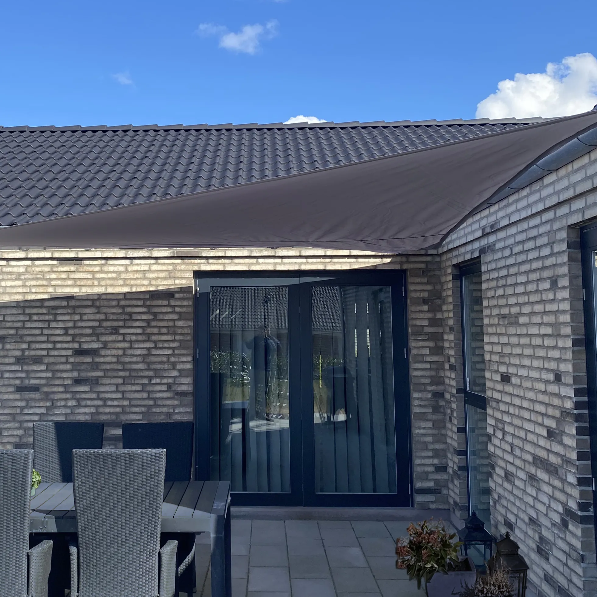 Solsejl antracitgrå LUX 5x5x5m