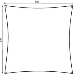 Solsejl antracitgrå PRO 5x5m