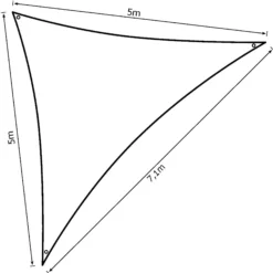 Solsejl antracitgrå PRO 5x5x7,1m
