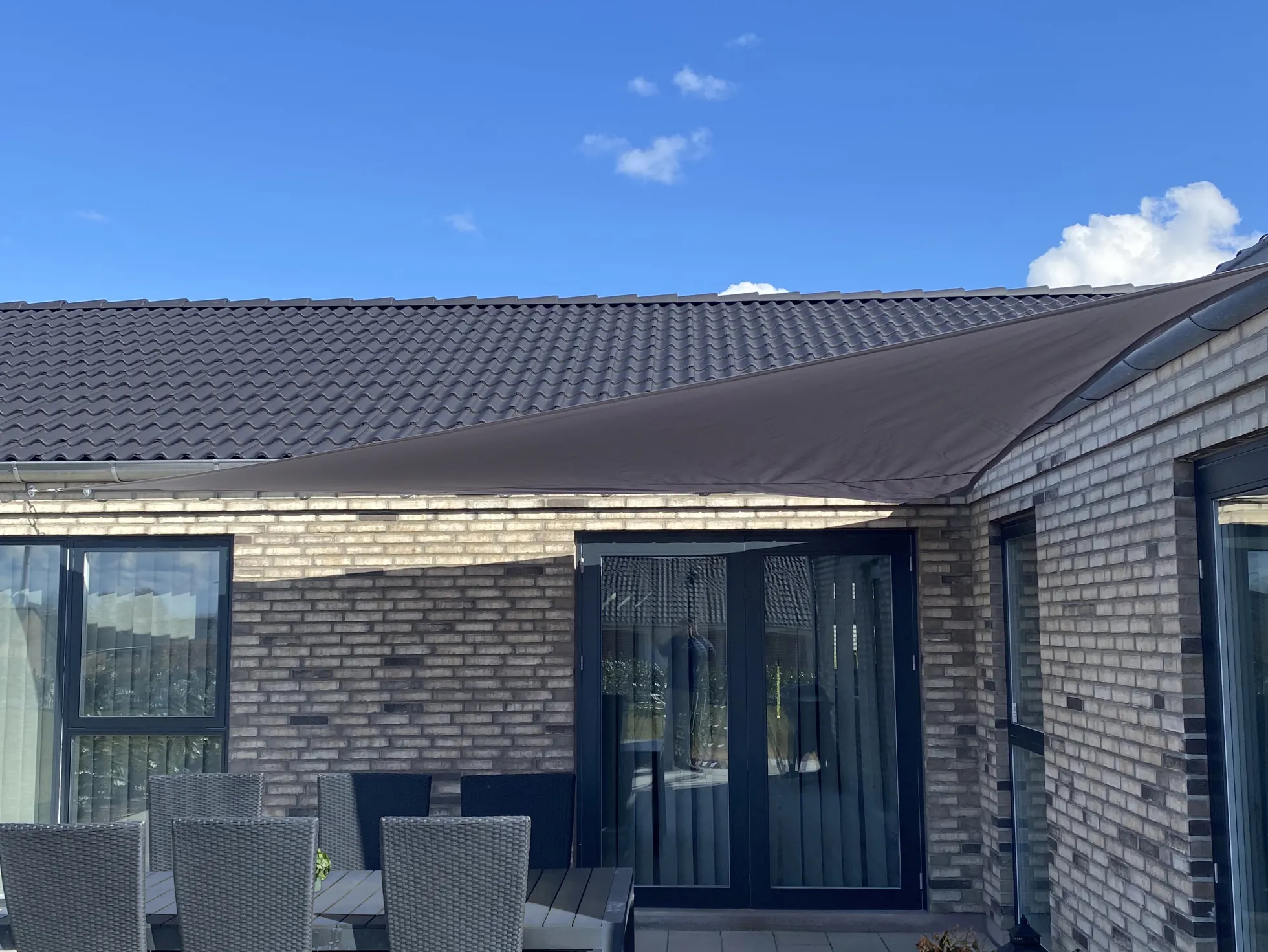 Solsejl antracitgrå PRO 5x5x5m