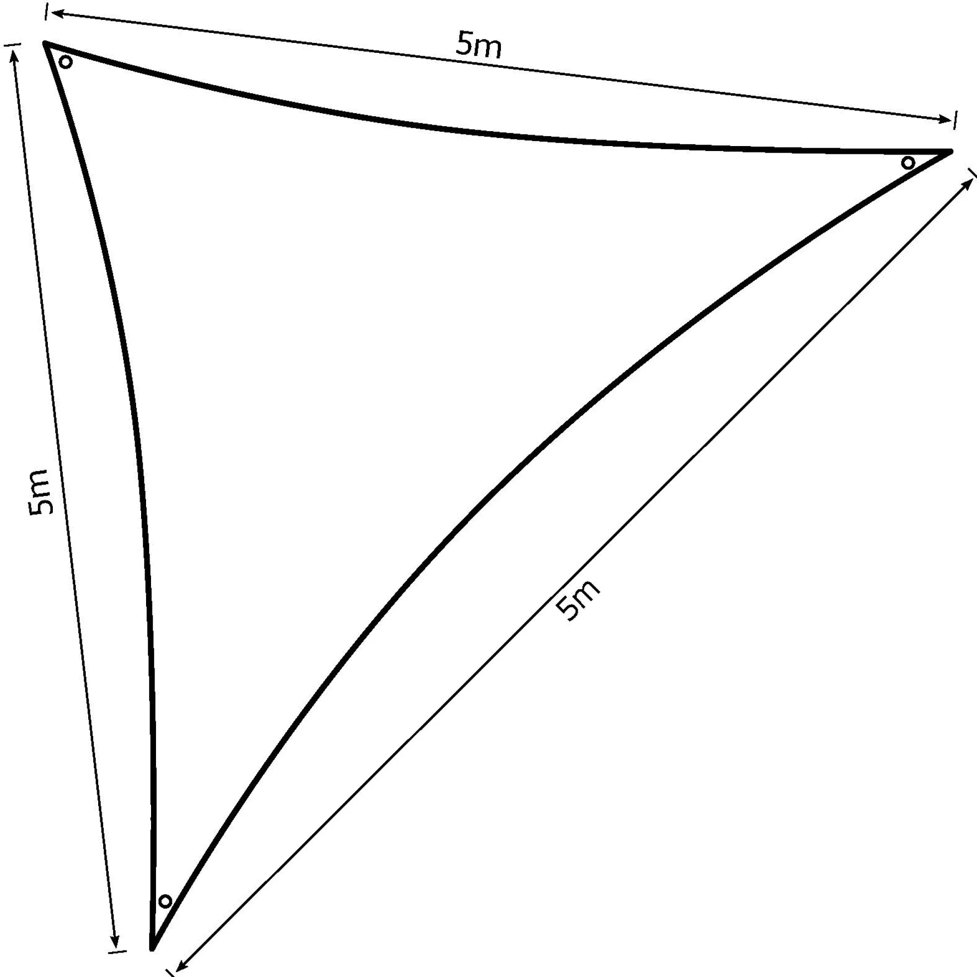 Solsejl antracitgrå PRO 5x5x5m