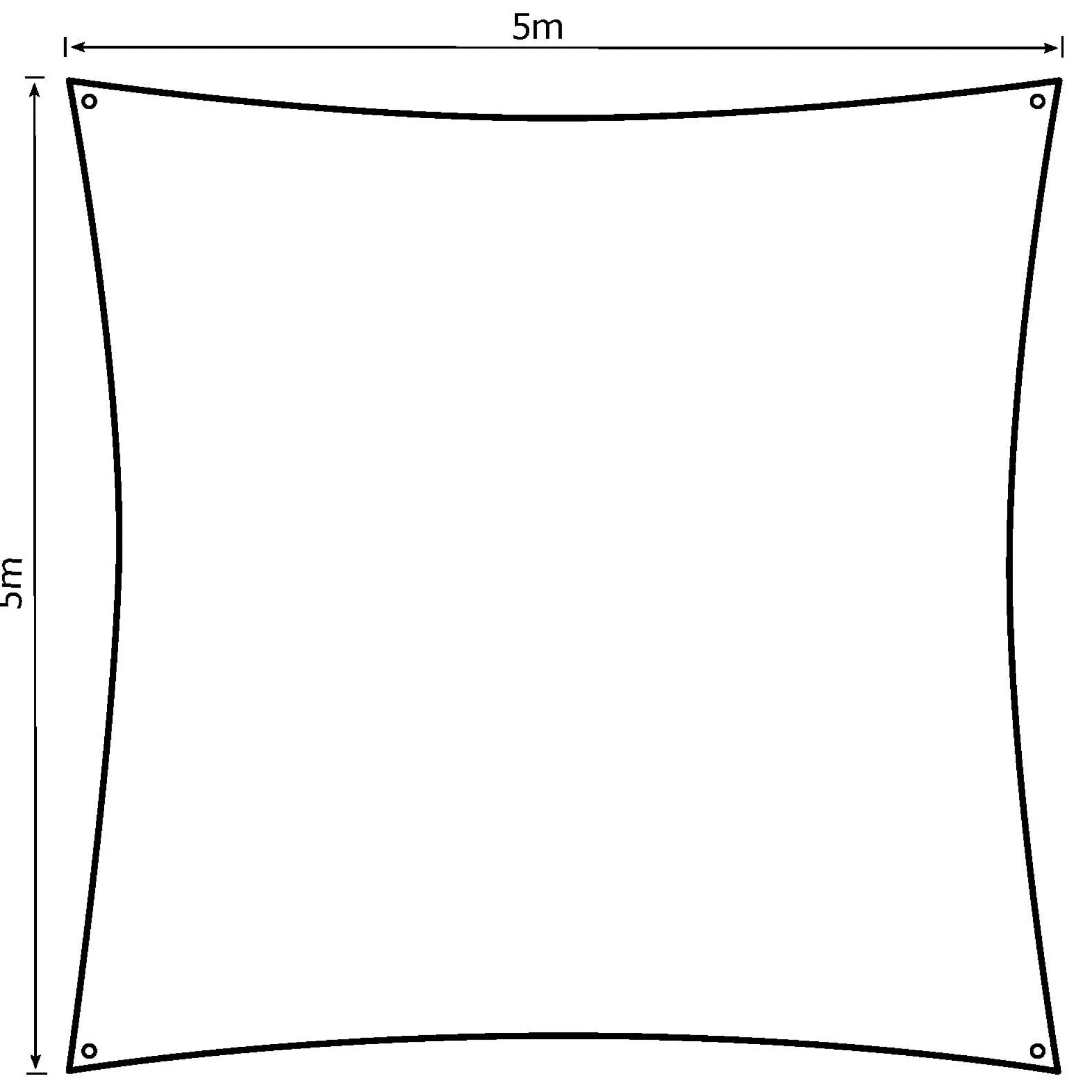 Solsejl creme PRO 5x5m