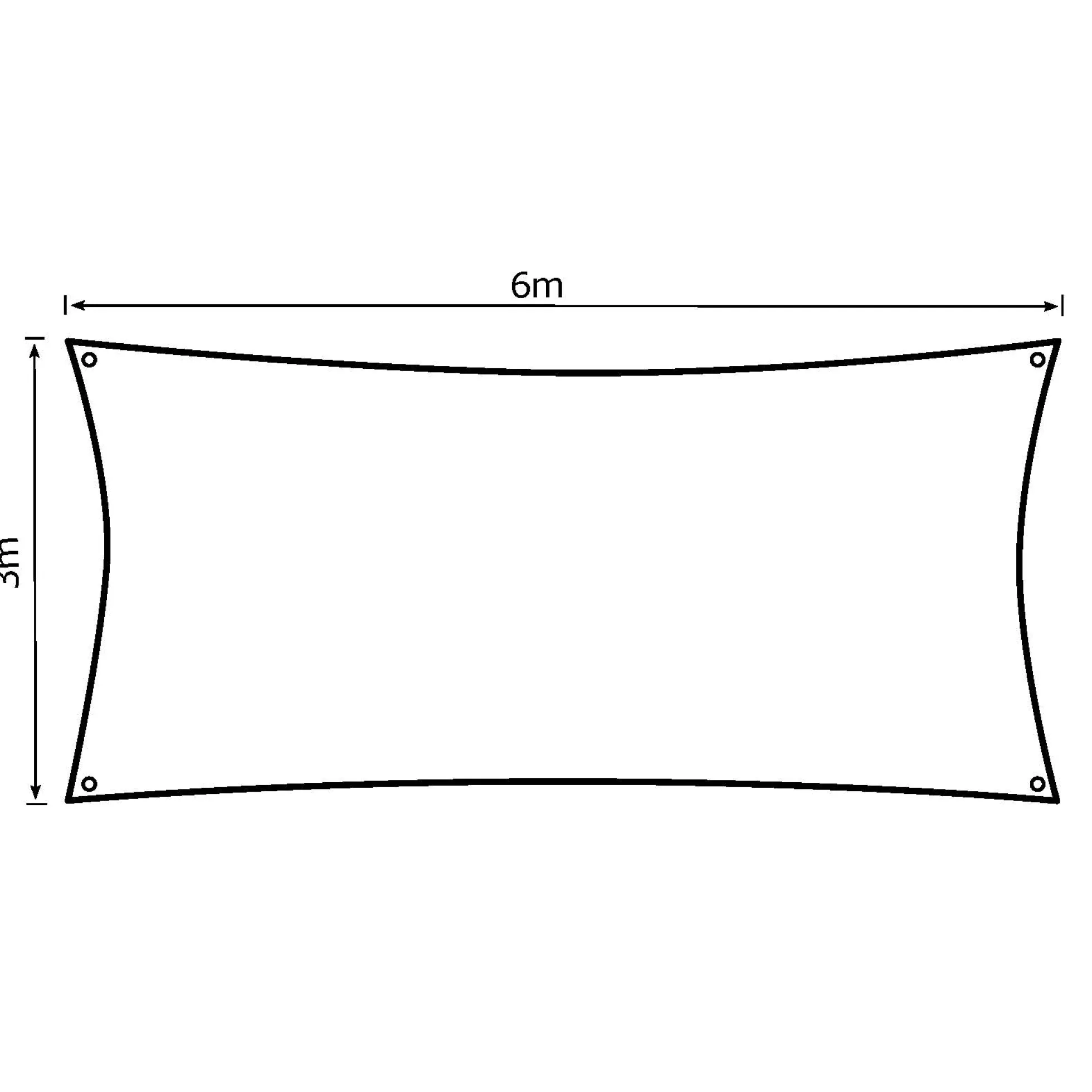Solsejl grå LUX 3x6m