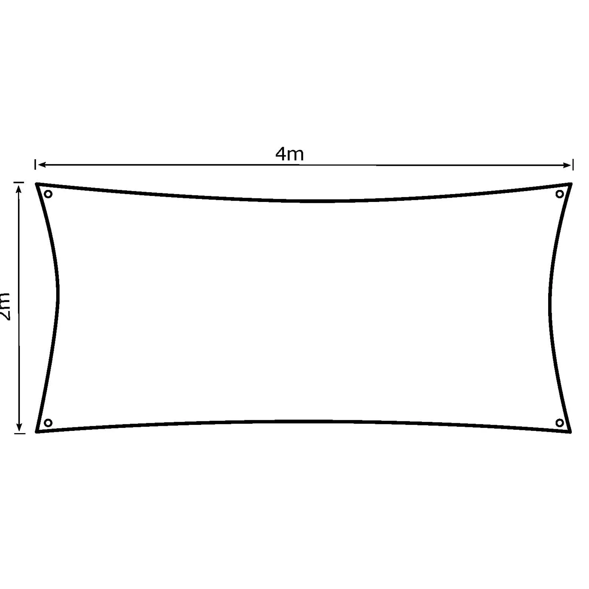 Solsejl grå LUX 2x4m