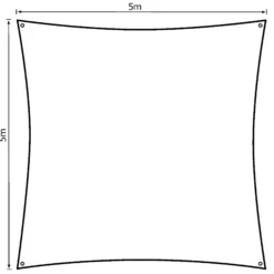 Solsejl grå LUX 5x5m