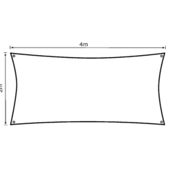 Solsejl antracitgrå LUX 2x4m